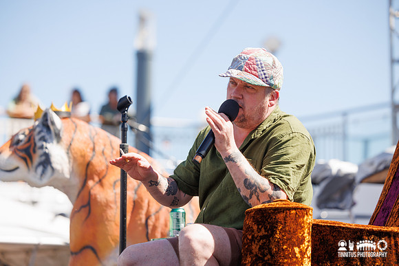 Isaac Brock handles a Q and A session at Ice Cream Floats