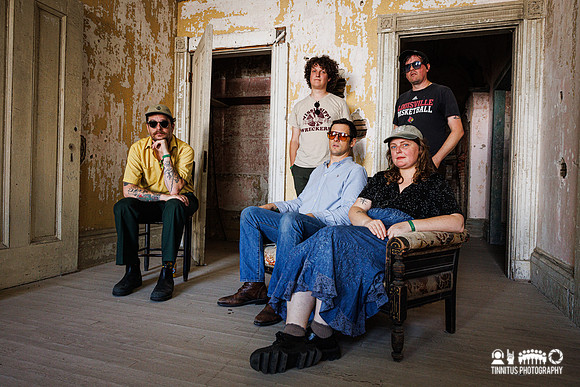 Ryan Davis and Roadhouse Band offstage at Newport Folk Festival