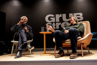 Robyn Hitchcock with Brett Milano at the book reading of his newest book, Stranded In The Future