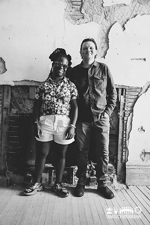 Yasmin Williams and William Tyler offstage at Newport Folk Festival