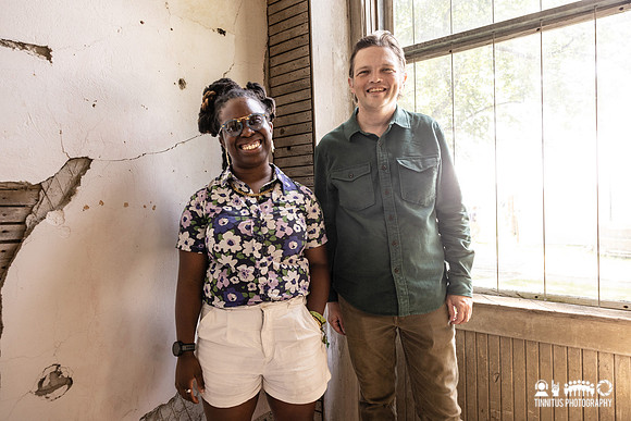 Yasmin Williams and William Tyler offstage at Newport Folk Festival