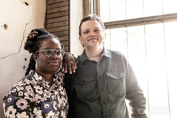 Yasmin Williams and William Tyler offstage at Newport Folk Festival