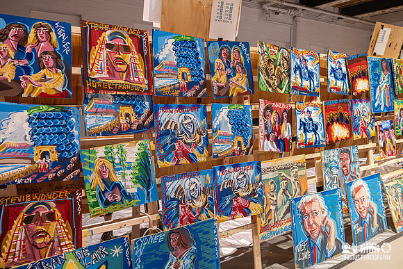 Steve Keene painting at Solid Sound Festival