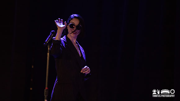 St, Vincent performing a live soundtrack at Boston Calling