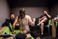 Sleep shares a laugh backstage