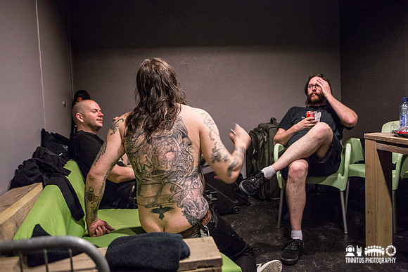 Sleep shares a laugh backstage