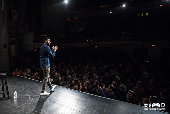 Hasan Minhaj performs at The Wilbur Theatre