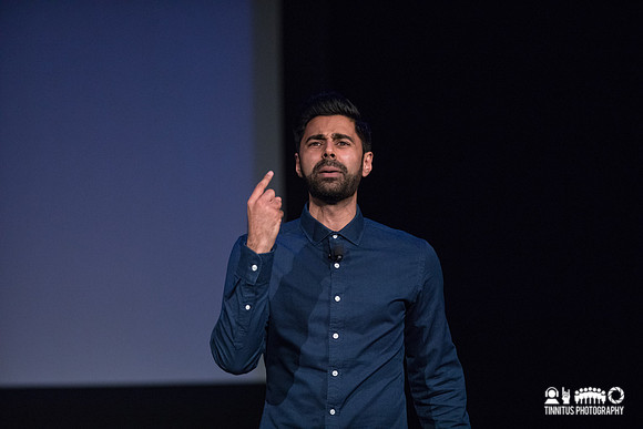 Hasan Minhaj performs at The Wilbur Theatre
