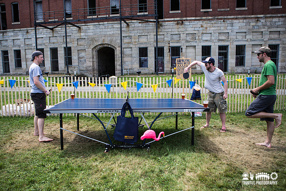 Ping pong game at Newport Folk Festival