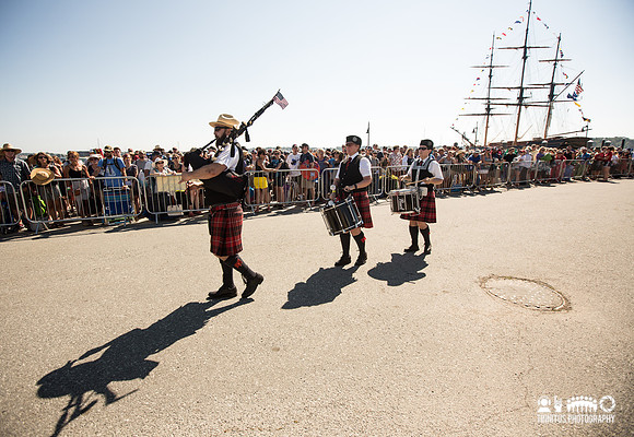 Bagpipe and drums at Newport Folk Festival