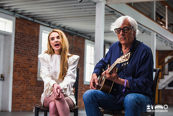 Emma Swift and Robyn Hitchcock in session at Newport Folk Festival