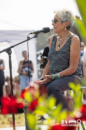 Joan Baez reads her poetry at Newport Folk Festival