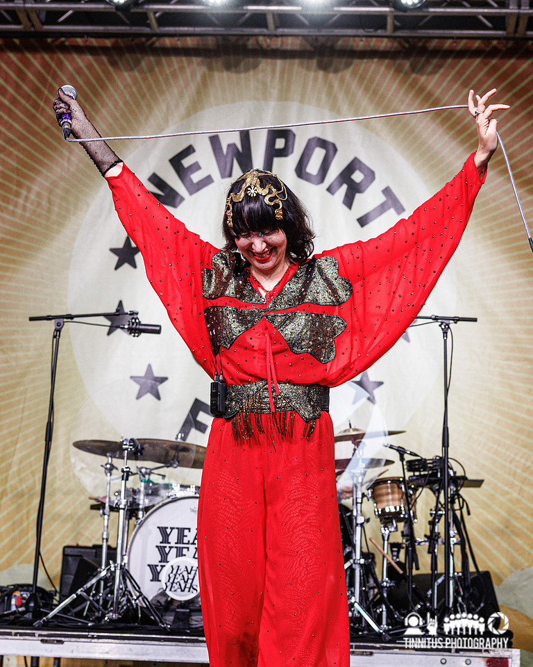 Karen O of Yeah Yeah Yeahs in concert at Newport Folk Festival